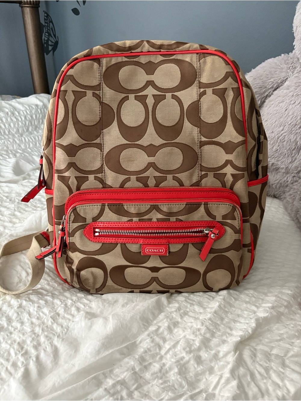 Coach Red Tote Pouch Interior Organizer